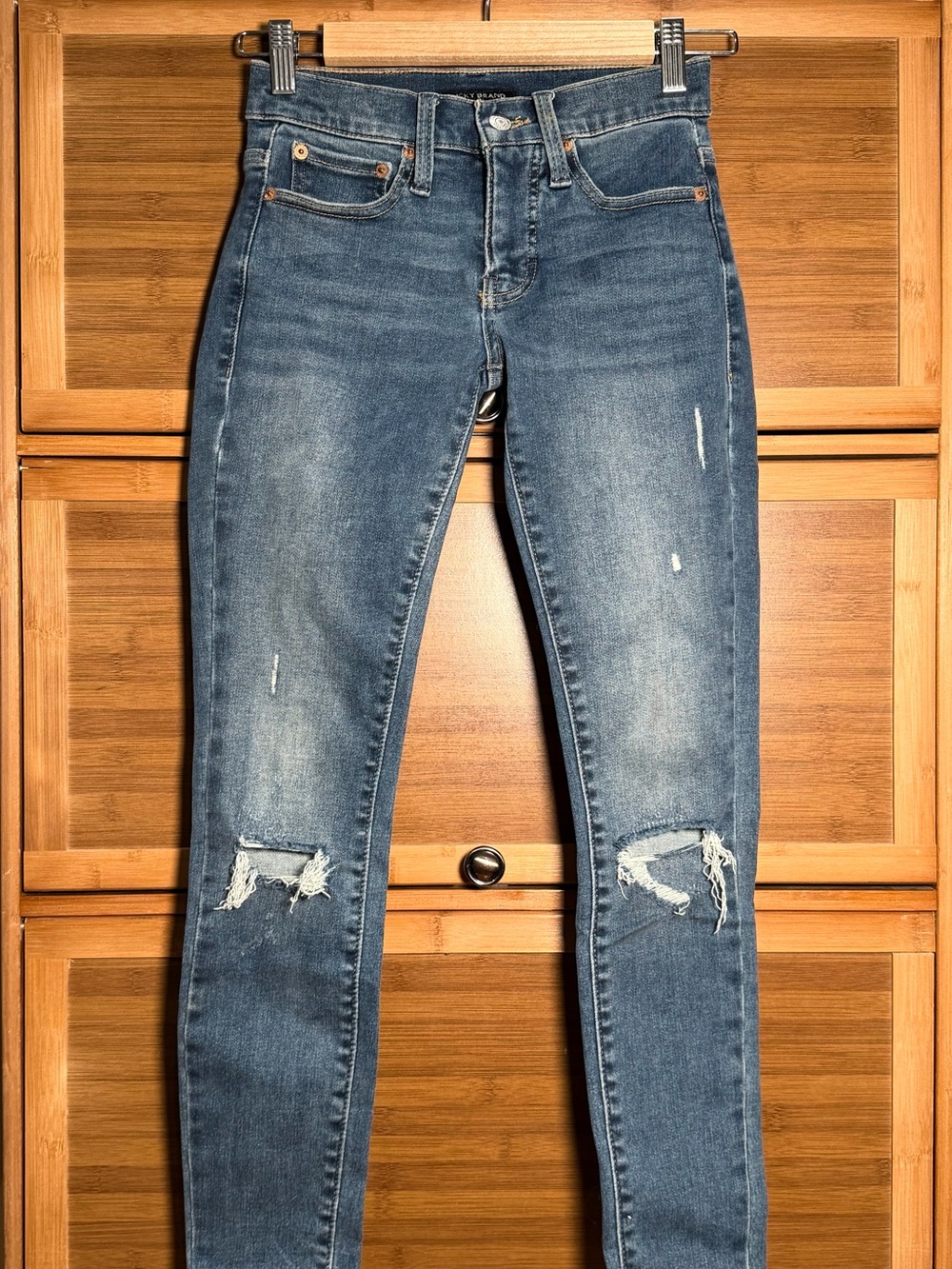 Lucky Brand Women's Skinny Ripped Blue Jeans